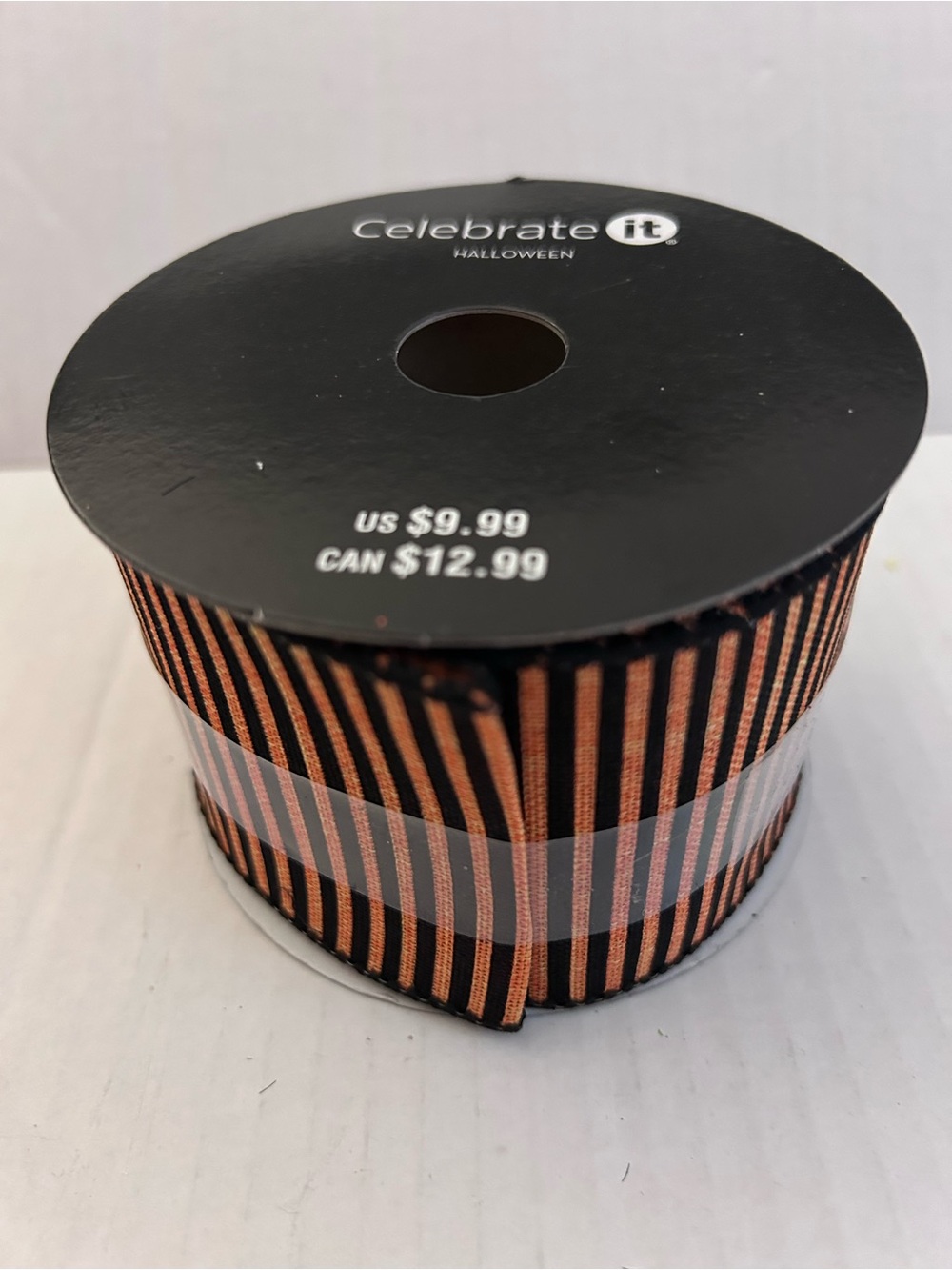 Celebrate It Orange and Black Striped Halloween Ribbon 2-1/2”